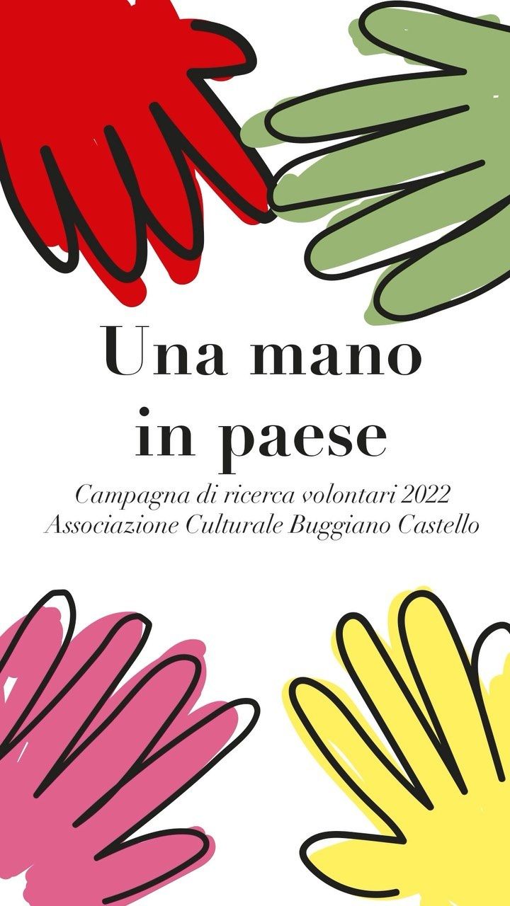 Abbiamo bisogno di te! Oggi lanciamo la campagna di ricerca volontari "Una mano in paese" dove diamo l'opportunità a chiunque di avvicinarsi alla nostra associazione LINK IN BIO #BuggianoCastello #UnaManoInPaese
