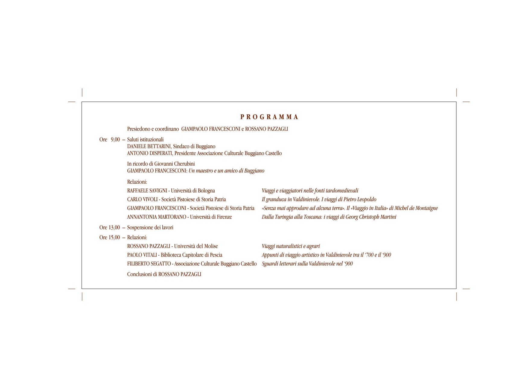 programma convegno di Dante
