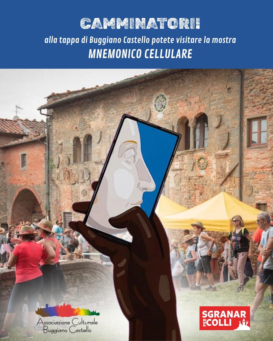 Alla tappa di #BuggianoCastello quest'anno ti aspetta la mostra MNEMONICO CELLULARE.
Apertura prolungata della mostra ad ingresso libero presso Palazzo Pretorio in occasione di @sgranarpercolli 2025.
Una serie di opere che vogliono accentuare come ogni incontro che accade nel corso della propria vita, sia di vitale importanza per ciascuno di noi; poiché è proprio dal confronto che si ha la possibilità di poter crescere ed approfondire la propria conoscenza. 
“Mnemonico Cellulare” è il titolo scelto per la mostra antologica dell’Artista Andrea Mattiello presentata dall'Associazione Culturale Buggiano Castello con il Patrocinio del Comune di Buggiano e il contributo di “Bottega Roberta Brizzi”